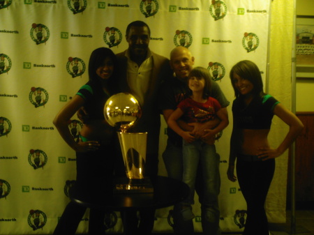 JoJo White and the C's Championship trophy