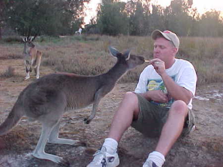 feeding the kangaroos southern australia.  NEVER NEVER run out of crackers!
