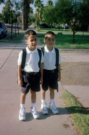 Justin & Joshua's 1st day of School 1997