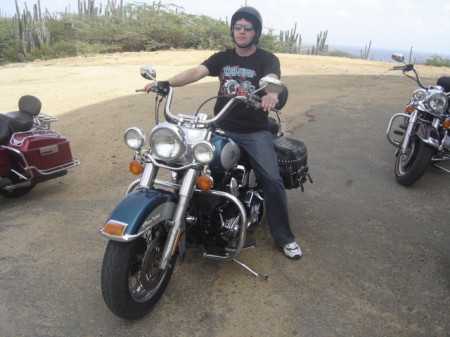 My Husband Rick on a Harley in Aruba