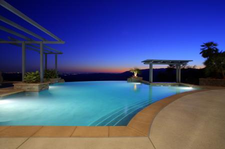 My pool at twilight