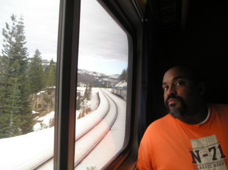 train trip through the Sierras on the way to Reno