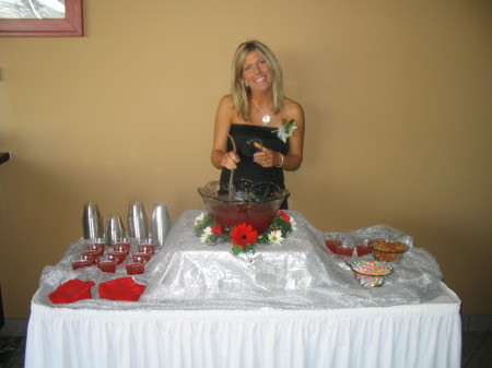 this was me at a wedding serving punch !