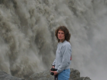 Jenny at Dettifoss Waterfall, Northeastern Iceland