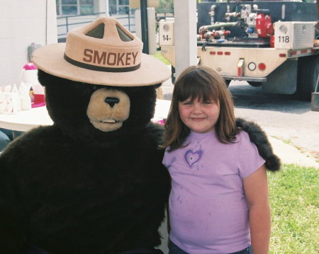 Meg and Smokey the Bear