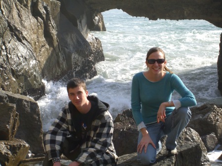 Both of my kids off the Pacific Coast Highway North of Malibu