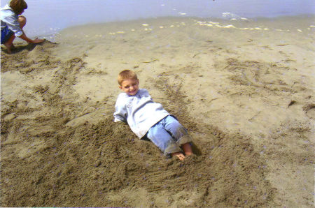 laying in the sand!