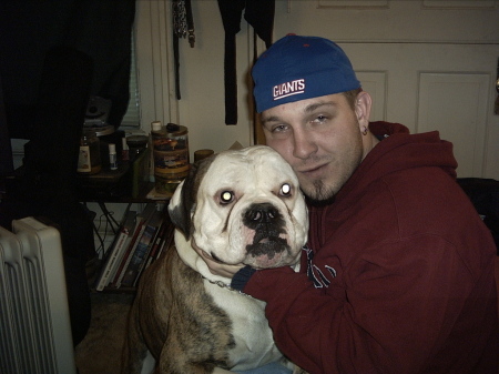 my bulldog with one of my best friends