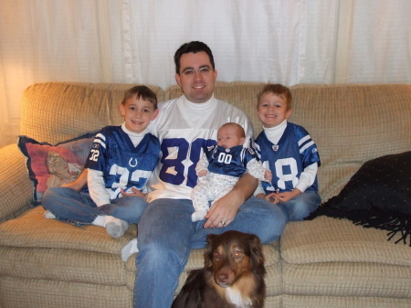 All my boys showing their love of the Colts!