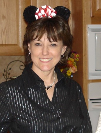 Kathy as Minnie Mouse for the grandkids