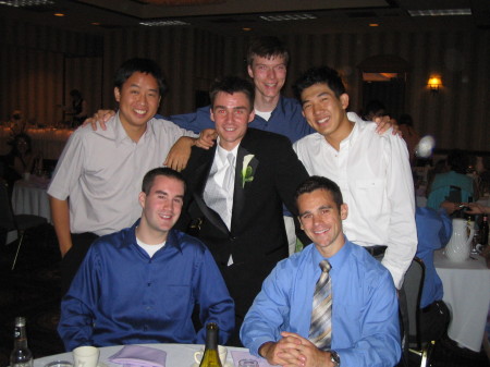 With the guys at matt's wedding