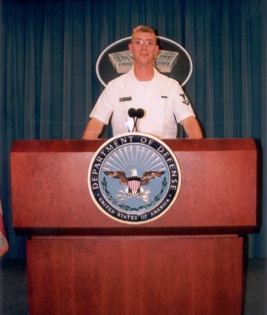 Me in the Pentagon briefing room