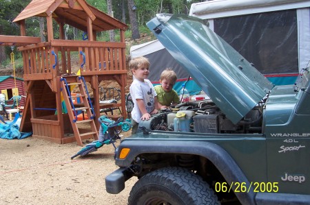 Working on Daddy's Jeep...