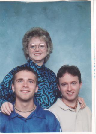 Kathy with sons, Brian (L) and Jacob (R)