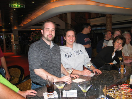 Us at martini demonstration on cruise