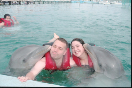 Swimming with Dolphins in Cuba with my wife Charlene