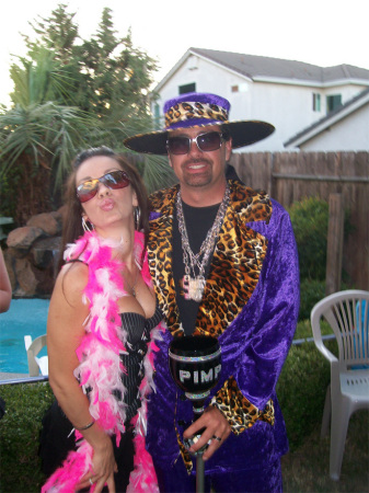 me and my wife at a costume party