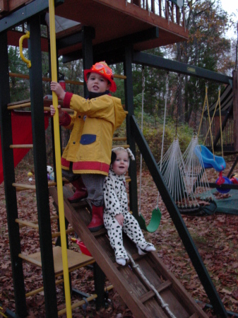 My little firefighter and his "dog"