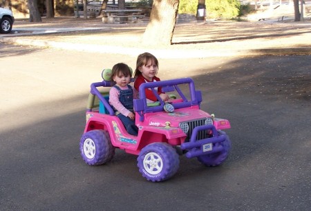 Emily & Jasmine at the park driving!
