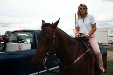 Sherri & one of her horses, Poco