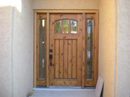 New knotty alder front door