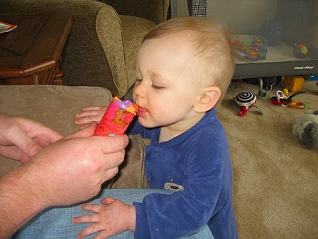 Alex's First taste of ice cream