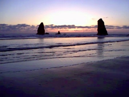 Sunset, "The Needles," Cannon Beach, Oregon coast