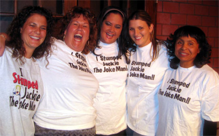 Myself and the gals at Boca Comedy club with Jackie the Jokeman!