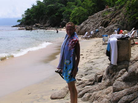 Tina on the beach in Mexico summer 2005