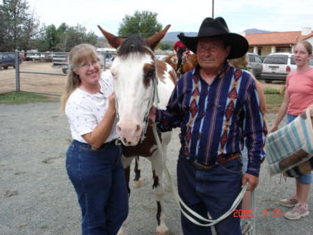 Ken and Pam with horse.