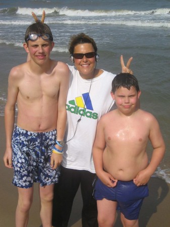 The boys and me at the beach