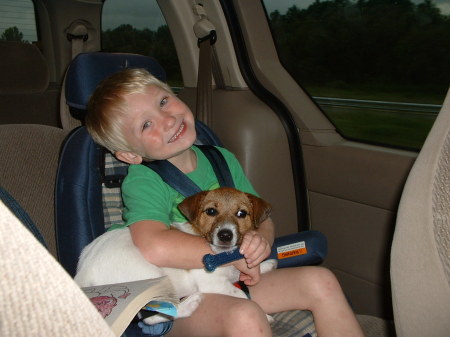 Jackson and Buddy(the dog)