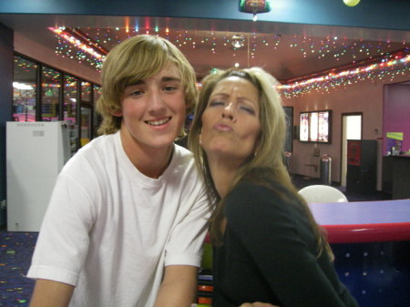 Tommy & Aunt Debbi bowling!!