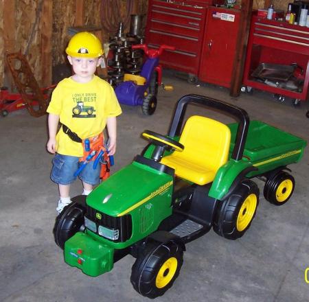 It's great getting a tractor for my birthday!