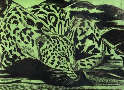 "Lime Leopard in Repose"