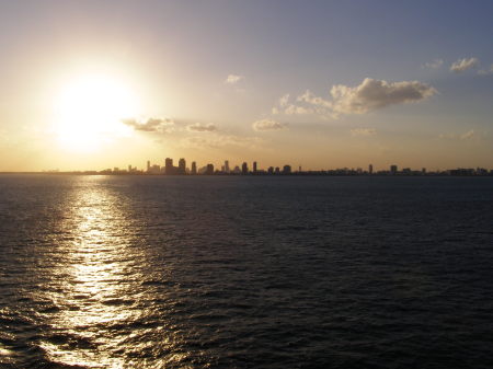 Sunset off the coast of Miami