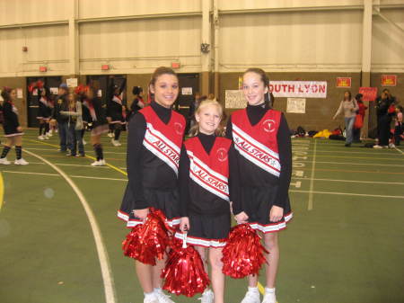 Hannah in middle - Cheer Competition