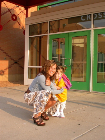 Zoey's first day of school.  2006.