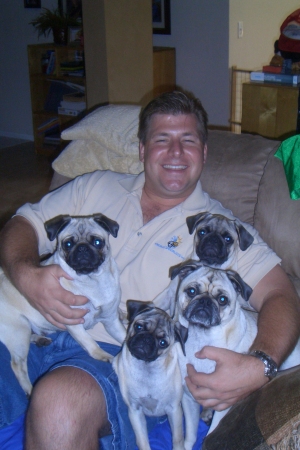 Daddy and the pugs
