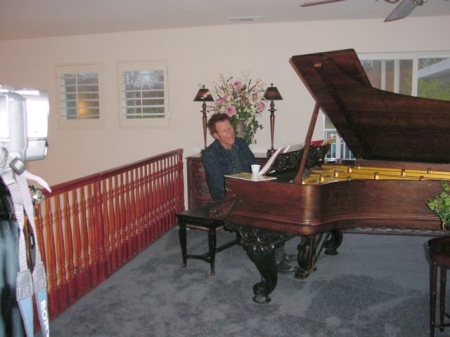 Tom Waits (Reeds cousin) playing my piano in Our home in Cali