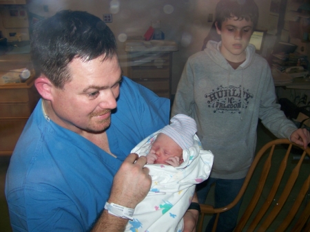 Husband and new baby