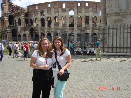 Amanda & I in front of the Colosseum in Rome.