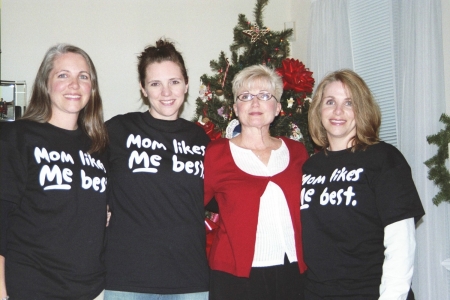 My mom and two sisters at Christmas