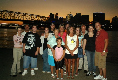 My 4 kids and a son and daughter in law my wife, parents, bro and sis and no me (iam taking pic)