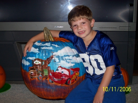 Grandson Joey & his Giant Pumpkin