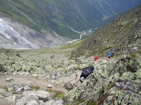 Coming down from the day's pass in Italy