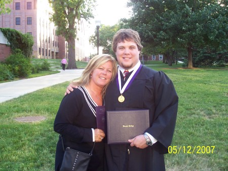 Our son Jeremy and myself at graduation, May 2007, Illinois