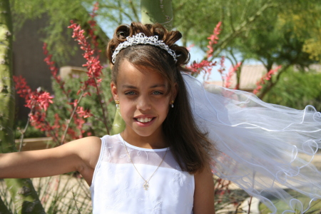 Taylor's first communion.