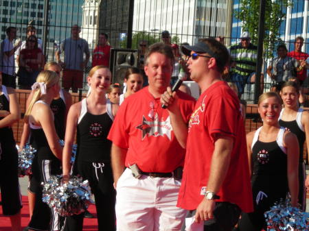 Tim as a "special guest" dancer for the Fox Poms