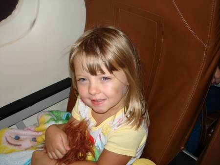 Hope's first plane ride--July 2006